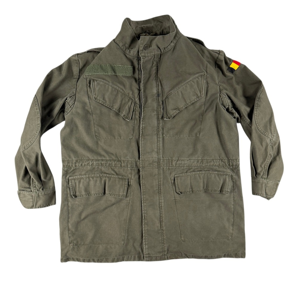 Seyntex Military Jacket Mens Large Olive Belgian Army Field Utility Vintage 1990